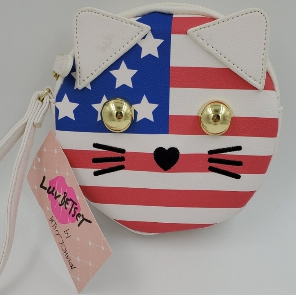 Betsey Johnson Cat Wallet Coin Purse Wristlet